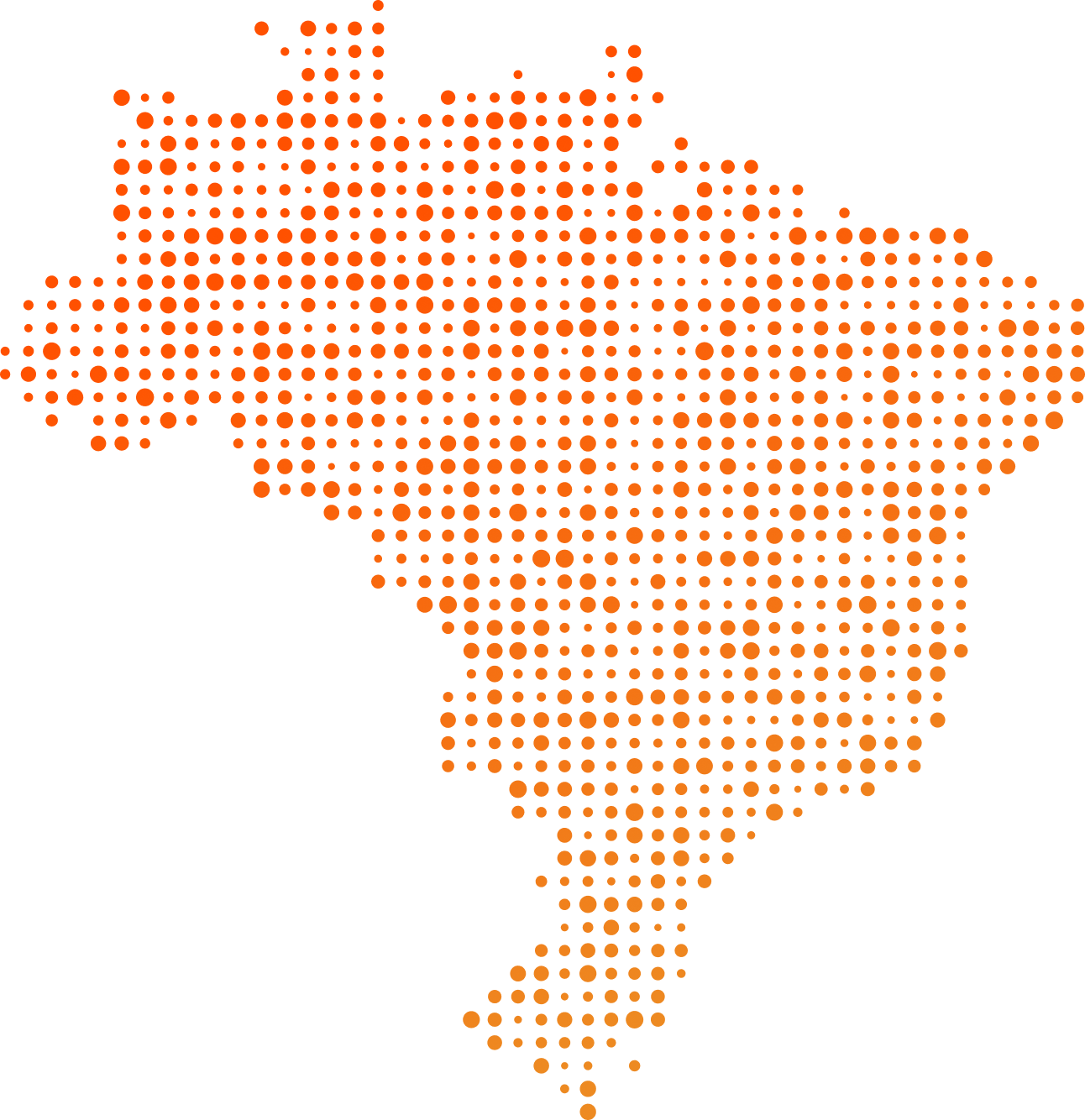 Mapa pontilhado do Brasil